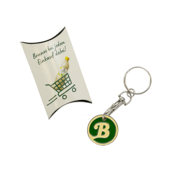 Brunos Einkaufswagen Jeton Anhänger mit Verpackung