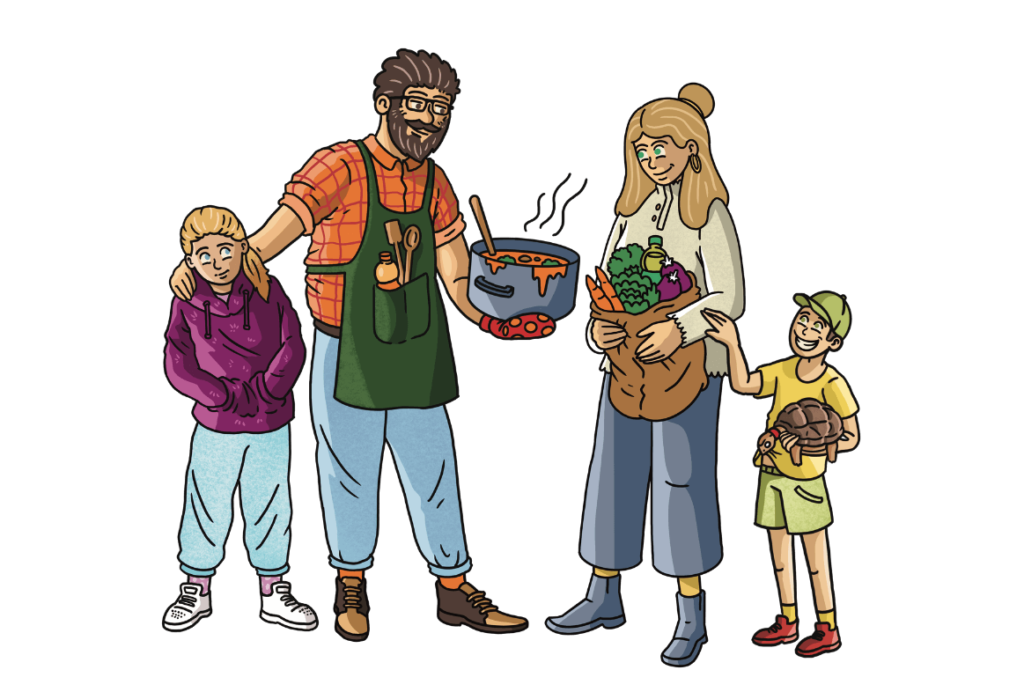 Brunos Genusswelt für die ganze Familie mit Familie Sössli als Gruppenbild