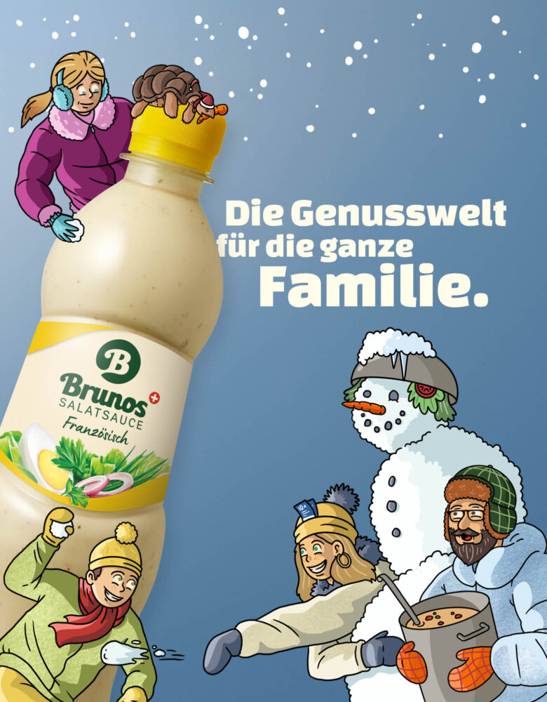 Brunos Genusswelt für die ganze Familie mit Familie Sössli in winterlicher Stimmung.